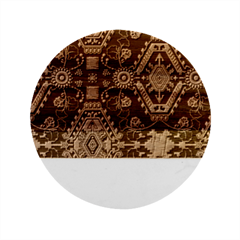 Pattern, Ornament, Motif, Colorful Marble Wood Coaster (round)