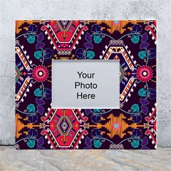 Pattern, Ornament, Motif, Colorful White Wall Photo Frame 5  X 7  by nateshop