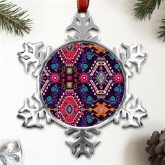 Pattern, Ornament, Motif, Colorful Metal Small Snowflake Ornament by nateshop