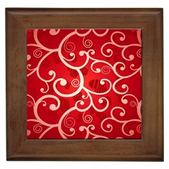 Patterns, Corazones, Texture, Red, Framed Tile