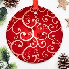 Patterns, Corazones, Texture, Red, Ornament (round) by nateshop