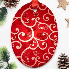 Patterns, Corazones, Texture, Red, Ornament (oval) by nateshop