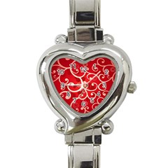 Patterns, Corazones, Texture, Red, Heart Italian Charm Watch by nateshop