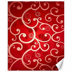 Patterns, Corazones, Texture, Red, Canvas 11  X 14  by nateshop