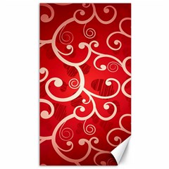 Patterns, Corazones, Texture, Red, Canvas 40  X 72  by nateshop