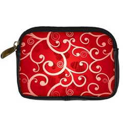 Patterns, Corazones, Texture, Red, Digital Camera Leather Case by nateshop