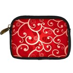 Patterns, Corazones, Texture, Red, Digital Camera Leather Case Front