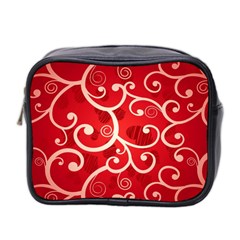 Patterns, Corazones, Texture, Red, Mini Toiletries Bag (two Sides) by nateshop