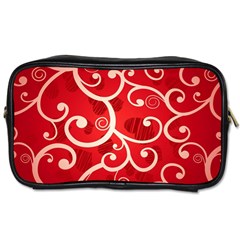 Patterns, Corazones, Texture, Red, Toiletries Bag (two Sides) by nateshop