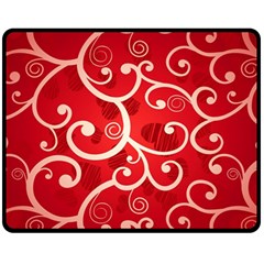 Patterns, Corazones, Texture, Red, Fleece Blanket (medium) by nateshop