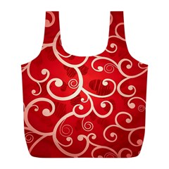 Patterns, Corazones, Texture, Red, Full Print Recycle Bag (l) by nateshop