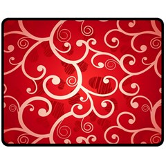 Patterns, Corazones, Texture, Red, Two Sides Fleece Blanket (medium) by nateshop