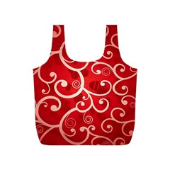 Patterns, Corazones, Texture, Red, Full Print Recycle Bag (s) by nateshop