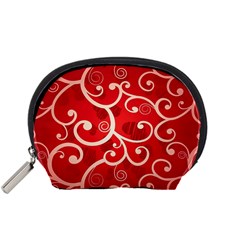 Patterns, Corazones, Texture, Red, Accessory Pouch (small) by nateshop