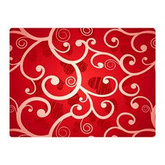 Patterns, Corazones, Texture, Red, Two Sides Premium Plush Fleece Blanket (mini) by nateshop