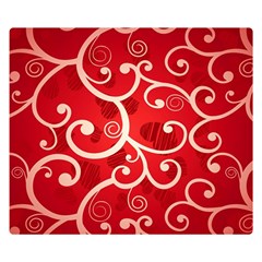 Patterns, Corazones, Texture, Red, Two Sides Premium Plush Fleece Blanket (kids Size) by nateshop