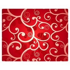 Patterns, Corazones, Texture, Red, Two Sides Premium Plush Fleece Blanket (teen Size) by nateshop