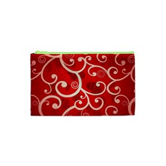 Patterns, Corazones, Texture, Red, Cosmetic Bag (xs) by nateshop