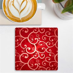 Patterns, Corazones, Texture, Red, Uv Print Square Tile Coaster  by nateshop