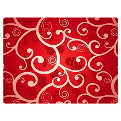 Patterns, Corazones, Texture, Red, Premium Plush Fleece Blanket (extra Small)