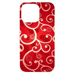 Patterns, Corazones, Texture, Red, Iphone 14 Pro Max Black Uv Print Case by nateshop