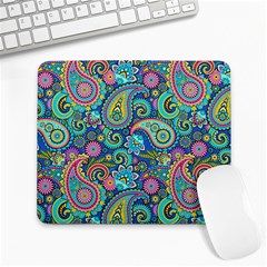 Patterns, Green Background, Texture Large Mousepad by nateshop