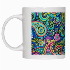 Patterns, Green Background, Texture White Mug by nateshop