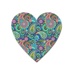 Patterns, Green Background, Texture Heart Magnet by nateshop