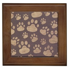 Paws Patterns, Creative, Footprints Patterns Framed Tile by nateshop