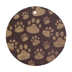 Paws Patterns, Creative, Footprints Patterns Ornament (round) by nateshop