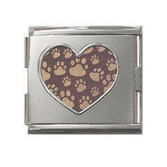 Paws Patterns, Creative, Footprints Patterns Mega Link Heart Italian Charm (18mm) by nateshop