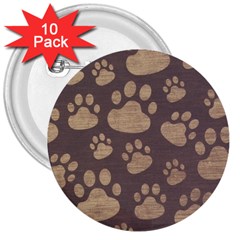 Paws Patterns, Creative, Footprints Patterns 3  Buttons (10 Pack)  by nateshop