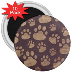 Paws Patterns, Creative, Footprints Patterns 3  Magnets (10 Pack)  by nateshop