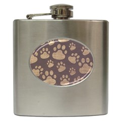 Paws Patterns, Creative, Footprints Patterns Hip Flask (6 Oz) by nateshop