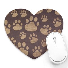 Paws Patterns, Creative, Footprints Patterns Heart Mousepad by nateshop