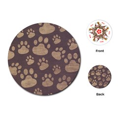 Paws Patterns, Creative, Footprints Patterns Playing Cards Single Design (round) by nateshop