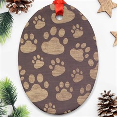 Paws Patterns, Creative, Footprints Patterns Oval Ornament (two Sides) by nateshop