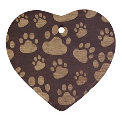 Paws Patterns, Creative, Footprints Patterns Heart Ornament (two Sides) by nateshop