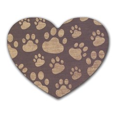 Paws Patterns, Creative, Footprints Patterns Heart Mousepad by nateshop