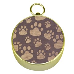 Paws Patterns, Creative, Footprints Patterns Gold Compasses by nateshop