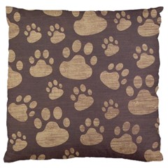 Paws Patterns, Creative, Footprints Patterns Large Premium Plush Fleece Cushion Case (two Sides) by nateshop