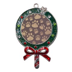 Paws Patterns, Creative, Footprints Patterns Metal X mas Lollipop With Crystal Ornament by nateshop