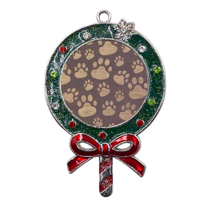 Paws Patterns, Creative, Footprints Patterns Metal X Mas Lollipop with Crystal Ornament