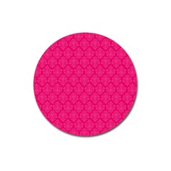 Pink Pattern, Abstract, Background, Bright, Desenho Magnet 3  (round) by nateshop