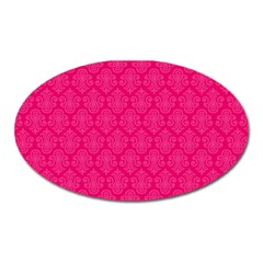 Pink Pattern, Abstract, Background, Bright, Desenho Oval Magnet by nateshop