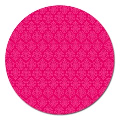 Pink Pattern, Abstract, Background, Bright, Desenho Magnet 5  (round) by nateshop