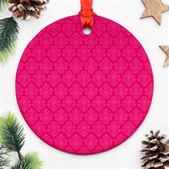 Pink Pattern, Abstract, Background, Bright, Desenho Round Ornament (two Sides) by nateshop