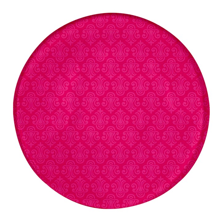 Pink Pattern, Abstract, Background, Bright, Desenho Round Glass Fridge Magnet (4 pack)