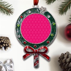 Pink Pattern, Abstract, Background, Bright, Desenho Metal X mas Lollipop With Crystal Ornament by nateshop