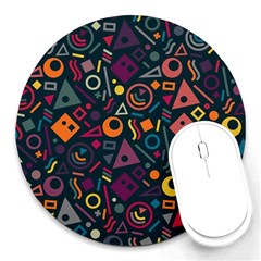 Random, Abstract, Forma, Cube, Triangle, Creative Round Mousepad